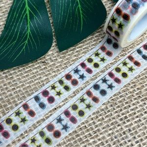 Retro Sunglasses Hanging From Banner, Summer, Washi Tape, 1 Roll